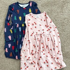2 size 6-7 Hanna Andersson long sleeved kids dresses- amazing condition